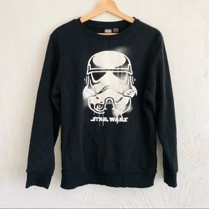 Star Wars Black Sweatshirt Storm Trooper Mask Logo- GLOW IN THE DARK! - Youth XL
